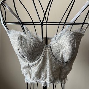 Victoria’s Secret silver lace bustier corset